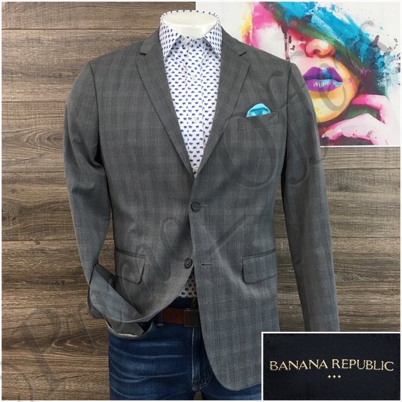 Banana Republic Mens Blazer Sport Coat‎ Two Button Casual Jacket Size 42R Suit